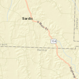 Sardis Tennessee Street Map