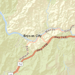 Bryson City Street Map
