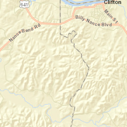 Clifton Tennessee Street Map
