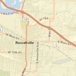 100-198 West 3rd Place Russellville Street Map