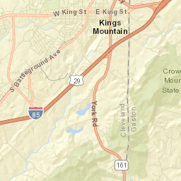Kings Mountain Street Map