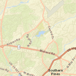 Southern Pines Street Map
