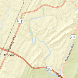 Ocoee Tennessee Street Map
