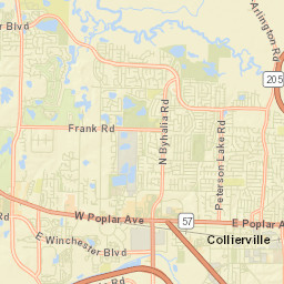 Collierville Tennessee Street Map