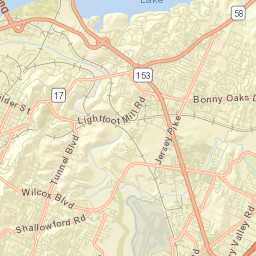 Washington Hills Tennessee Street Map