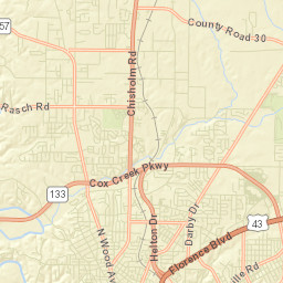 Hickory Hills Alabama Street Map