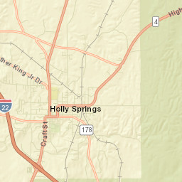 Holly Springs Street Map