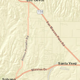 Santa Ynez California Street Map