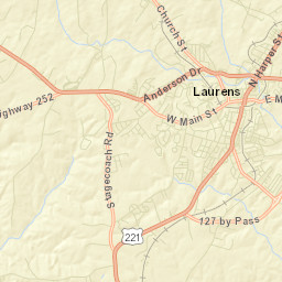 Laurens County Street Map