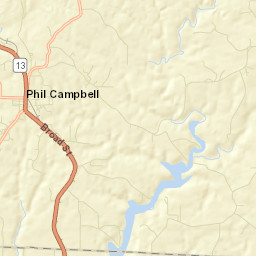 Phil Campbell Alabama Street Map