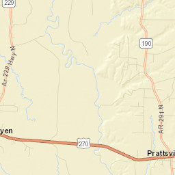 Prattsville Arkansas Street Map