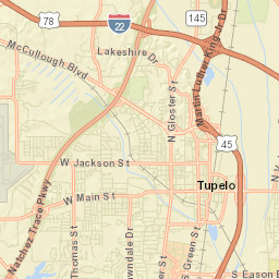 Tupelo Street Map