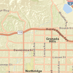 Granada Hills California Street Map