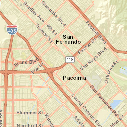 Pacoima California Street Map