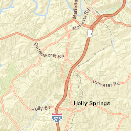 Holly Springs Street Map