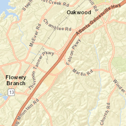 Flowery Branch Street Map