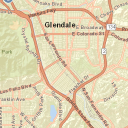 North Glendale California Street Map
