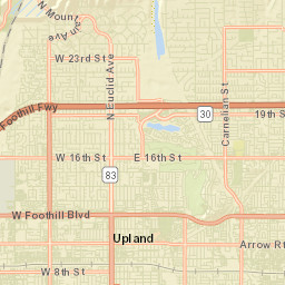 Upland California Street Map