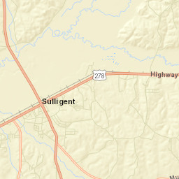 Sulligent Alabama Street Map