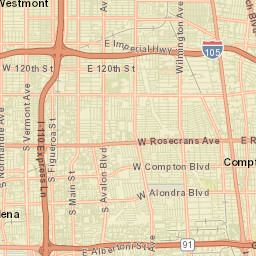 West Compton California Street Map