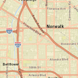 Norwalk California Street Map