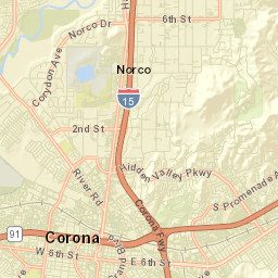 Norco California Street Map