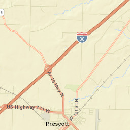 Prescott Arkansas Street Map