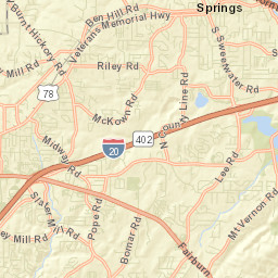 Lithia Springs Street Map