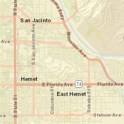 San Jacinto California Street Map
