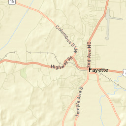 Fayette Alabama Street Map
