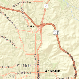 Blue Mountain Alabama Street Map