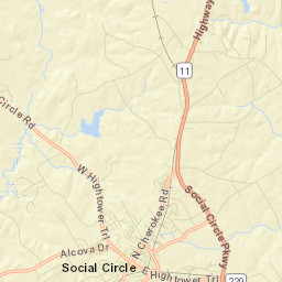 Social Circle Street Map
