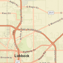 Lubbock County Street Map