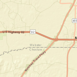 Natchez Trace Pkwy Mathiston MS Street Map
