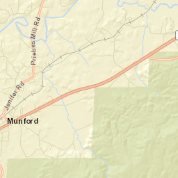 Munford Alabama Street Map