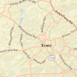 Evans Street Map