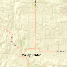 Valley Center California Street Map