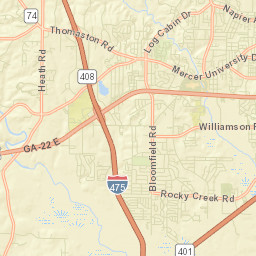 Bibb County Street Map