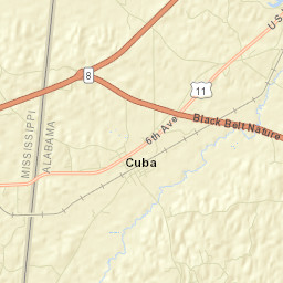 Cuba Alabama Street Map