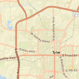 10601-11199 Farm to Market 2016, Tyler, TX Street Map