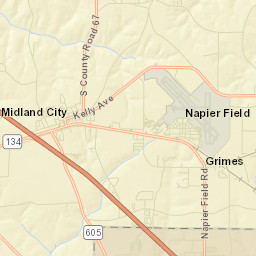 Midland City Alabama Street Map