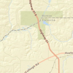 Huxford Alabama Street Map