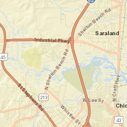 Saraland Alabama Street Map