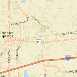Denham Springs Street Map