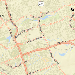 Brushy Creek Street Map