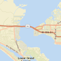 Upper Grand Lagoon Florida Street Map