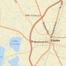 Starke Florida Street Map