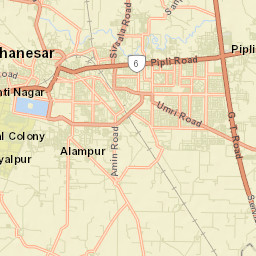 Thanesar Street Map