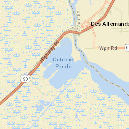 Des Allemands Street Map
