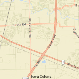 Iowa Colony Street Map